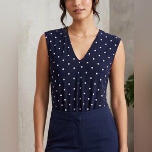 Tommy Hilfiger Dark Blue Polka Dot Top
